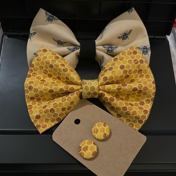 2 bows and earrings set - Picture 1 of 4